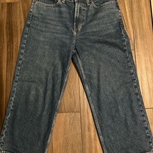 Abercrombie & Fitch Dark Blue Cropped Jeans